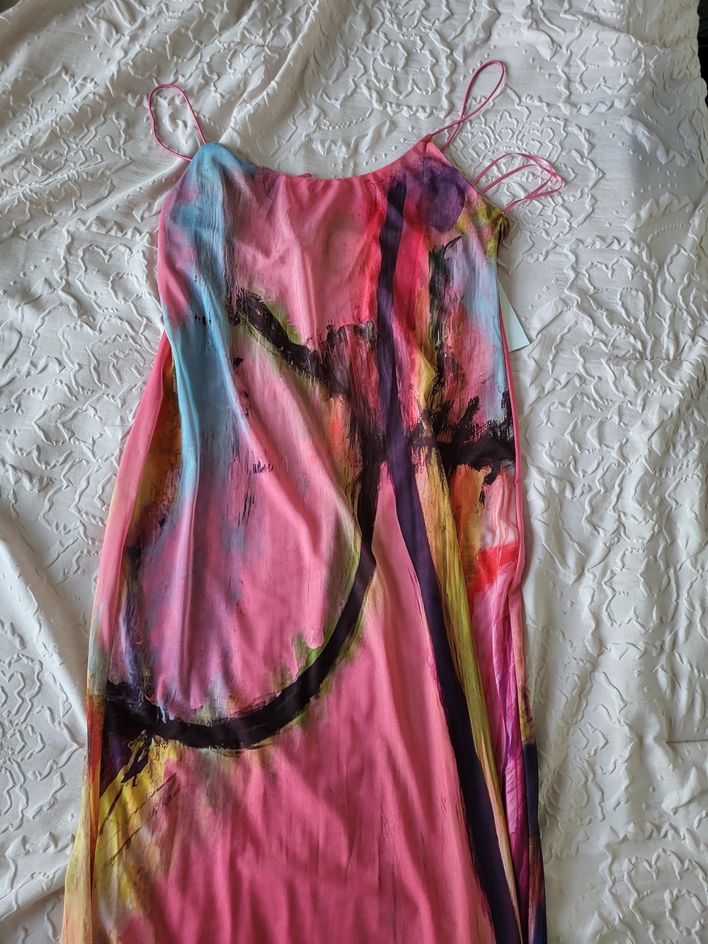 Zara Pink Abstract Print Slip Dress